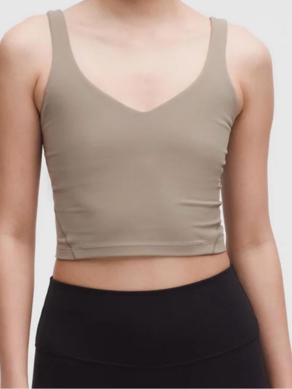 lululemon athletica Scoop Neck Cropped Tank - Light Taupe size 4